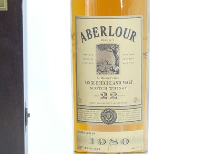 1 bouteille de SCOTCH WHISKY 22 YEARS 	1980...