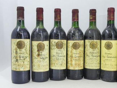 8 BOUTEILLES DE CHATEAU DES GRAVIERS, 1988,...
