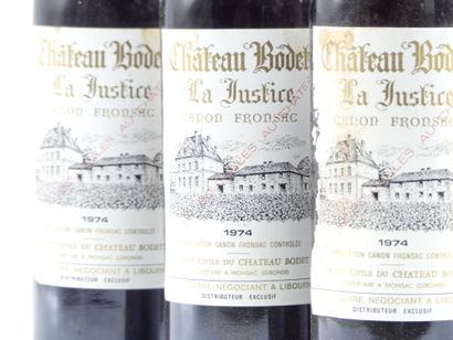 5 bouteilles de CANON FRONSAC 1974 CHÂTEAU...