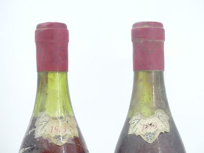 2 bouteilles de MORGON, 1973, Pierre BOULAND....