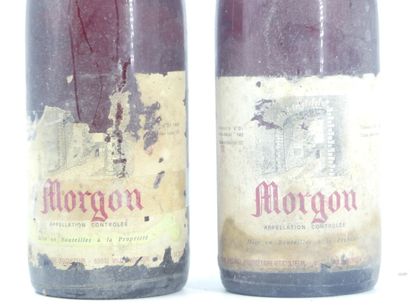 2 bouteilles de MORGON, 1973, Pierre BOULAND....