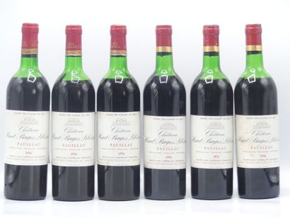 6 bouteilles de PAUILLAC GCCL 1976 CHÂTEAU...