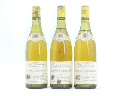 3 bouteilles de MEURSAULT CHARMES, 1985,...