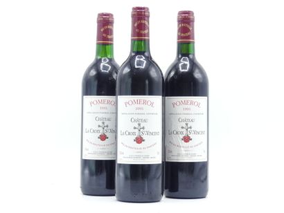 3 bouteille de POMEROL 1995 CHÂTEAU LA CROIX...