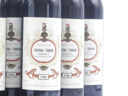 9 bouteilles de MARGAUX GCCL 1986 CHÂTEAU...