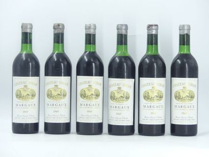 6 bouteilles de MARGAUX 1969 CHÂTEAU SIRAN....