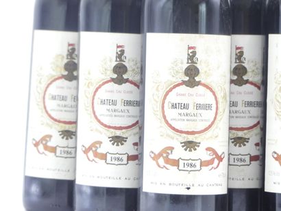 9 bouteilles de MARGAUX GCCL 1986 CHÂTEAU...