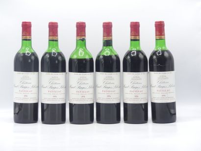 6 bouteilles de PAUILLAC GCCL 1976 CHÂTEAU...