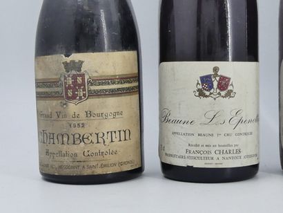 4 BOURGOGNES 
1 bouteille de CHAMBERTIN,...
