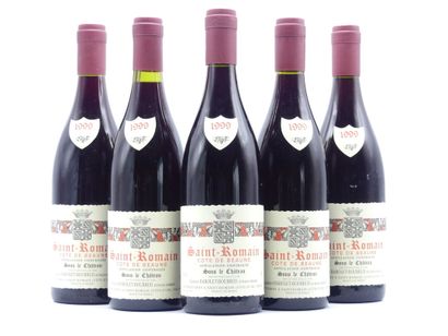 5 bouteilles de SAINT ROMAIN ROUGE 1999 BAROLET...