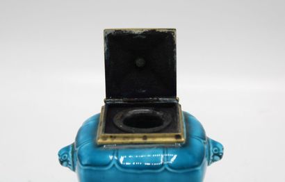 Theodore DECK (1823-1891). Desk inkwell with...