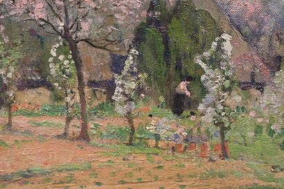 Jules Alfred HERVE-MATHE (1868-1953). Jardin...