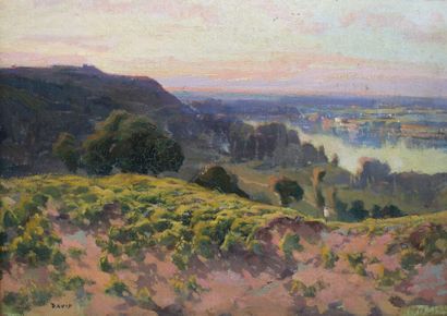 Ferdinand DAVID (1860-1944). Bord de Garonne...