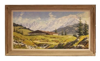 Paul CORBET (1925-2006). Paysage montagneux....