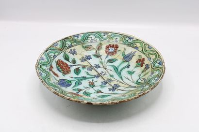 Two tabak dishes with floral decoration,...