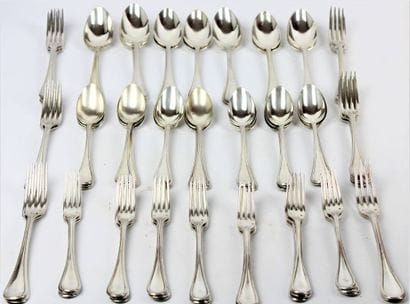 Partie de ménagère comprenant :
- fourchettes...