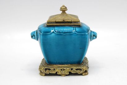 Theodore DECK (1823-1891). Desk inkwell with...