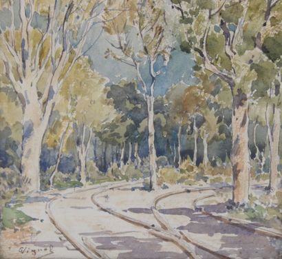Pierre VIGNAL (1855-1925). Watercolor on...