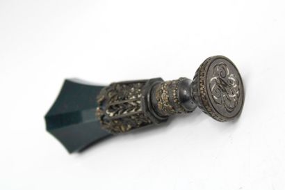 Silver seal and blood jasper.
Height : 8...