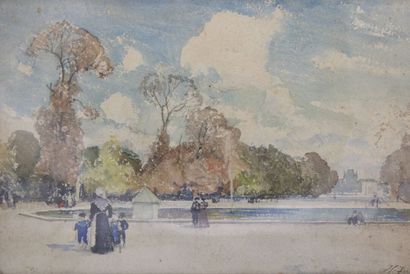 Henri ZUBER (1844-1909). 
View of the Tuileries...