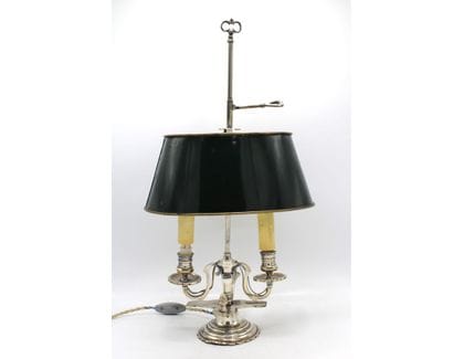 Lamp bouillotte in silver plated bronze,...