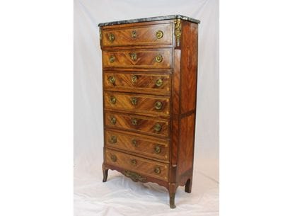Semainier d'époque Louis XVI en bois et marqueterie...