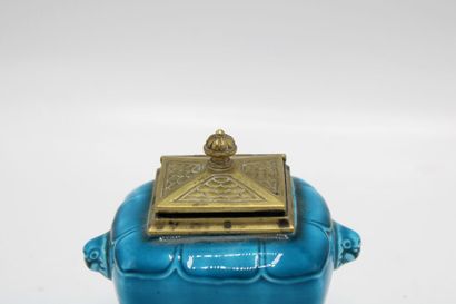 Theodore DECK (1823-1891). Desk inkwell with...