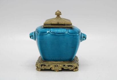 Theodore DECK (1823-1891). Desk inkwell with...