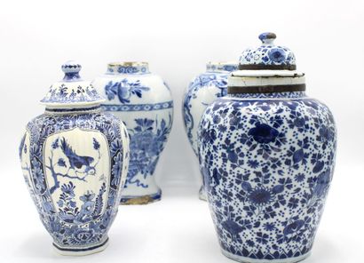 Set of four glazed earthenware pots.
Heights...