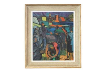 Pierre AMBROGIANI (1907-1985). Port animé....