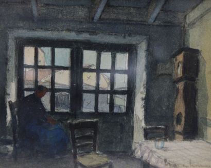 Henri-Martin CAHOURS (1889-1974). Two watercolors...