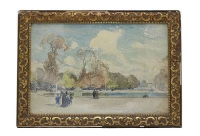 Henri ZUBER (1844-1909). 
View of the Tuileries...