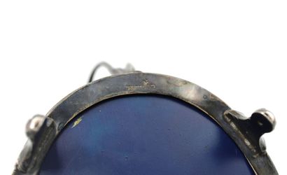 Covered sugar bowl of oval form, the silver...