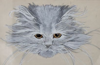 École du XXe siècle. Tête de chat. Gouache.
Dimensions...