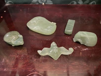 CHINA, suite of five jade elements, 20th...