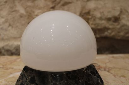 Ball lamp, hexagonal marble base. Metal stamp...
