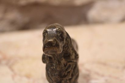 The whistler and his dog, patinated bronze...