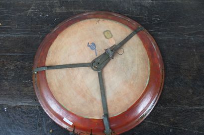 Large polychrome terracotta dish decorated...
