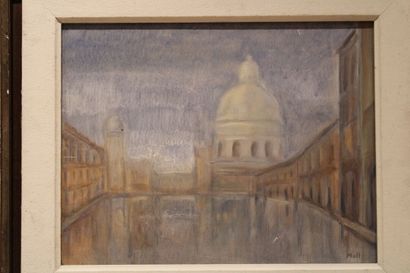 Eduardo MOLL (1929), View of a palace, oil...