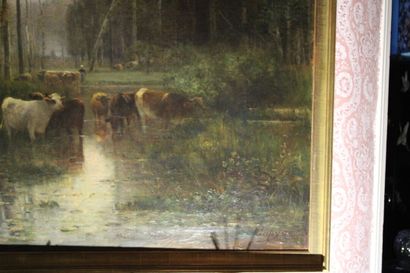 Louis-Aimé JAPY (1840-1916), Cows in the...