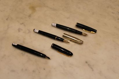 WATERMAN, two fountain pens, gilded metal...