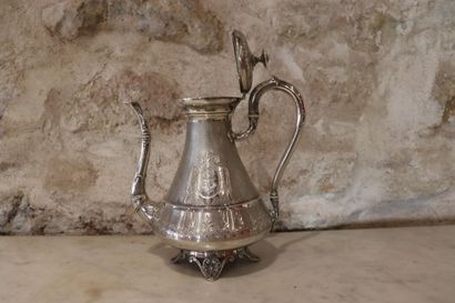Silver coffee pot, Minerva mark, figured...