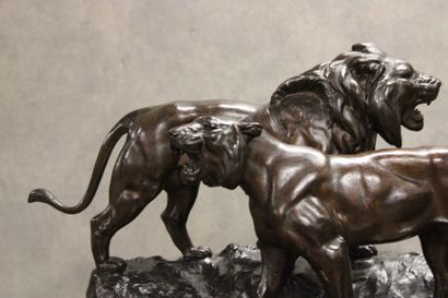 BARYE 
Antoine Louis BARYE (after). Lion...