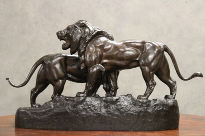 BARYE 
Antoine Louis BARYE (after). Lion...