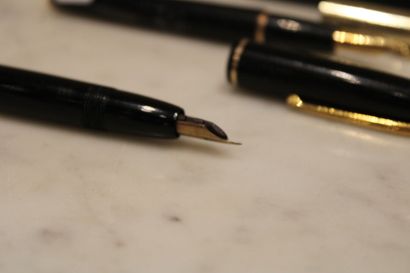 WATERMAN, two fountain pens, gilded metal...