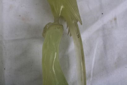 China 20th century, pair of jade birds on...
