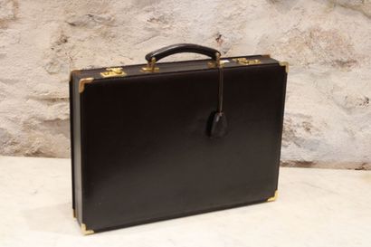LANCEL, Leather attache case, with its keys....