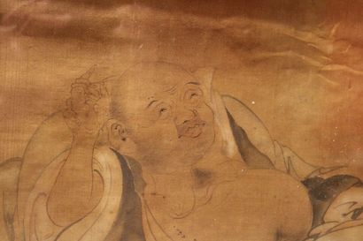 China 19th century, Buddha, ink on silk,...