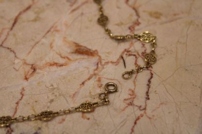 Yellow gold necklace with openwork decoration,...