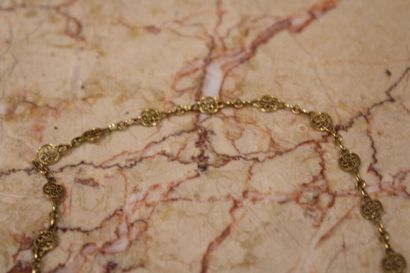 Yellow gold necklace with openwork decoration,...